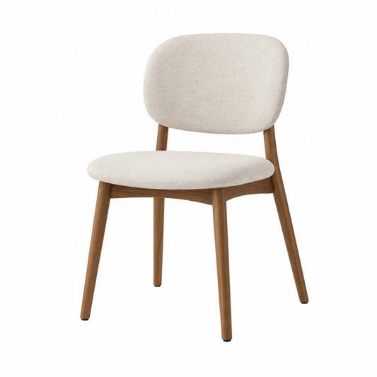 Sedia da pranzo 50 x 55 x 80 cm in tessuto beige e legno stile moderno